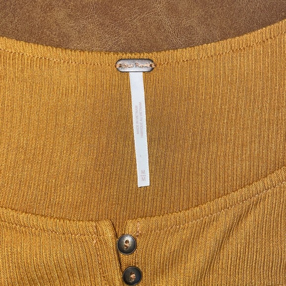 Free People Womens Devin Top Relaxed Fit Balloon Sleeve Autumn Pearl Orange: Med - Picture 4 of 7